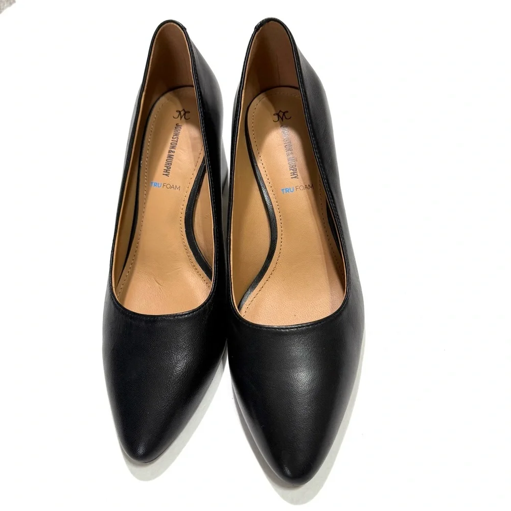 Johnston & Murphy Vicki Block Pump Sz 8.5 Leather Office Professional Classic